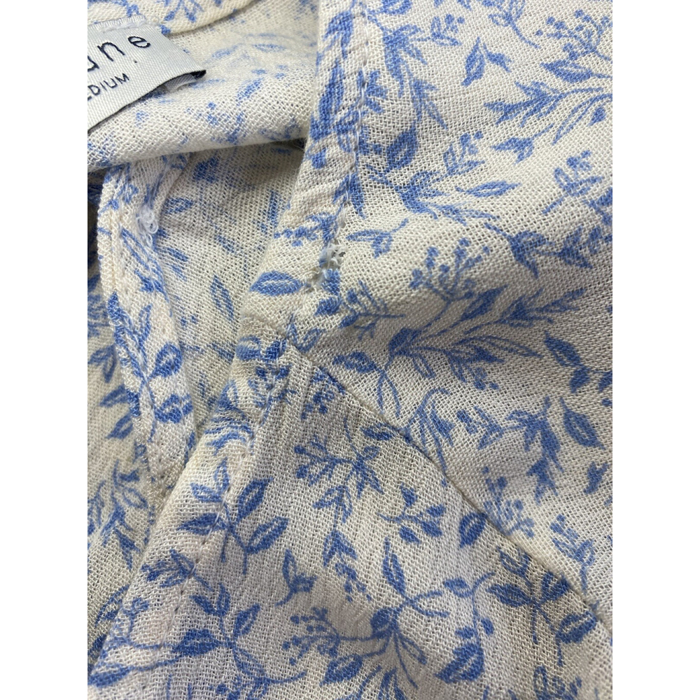 Paper Crane Puffy Sleeve Smock Top Blue & White Women’s Medium - Picture 10 of 10